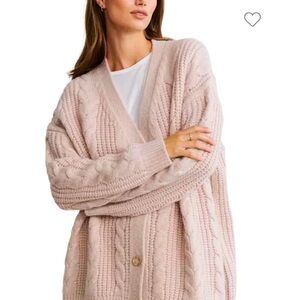 Jenni Kayne Cable Cardigan Size XXS Color Blush